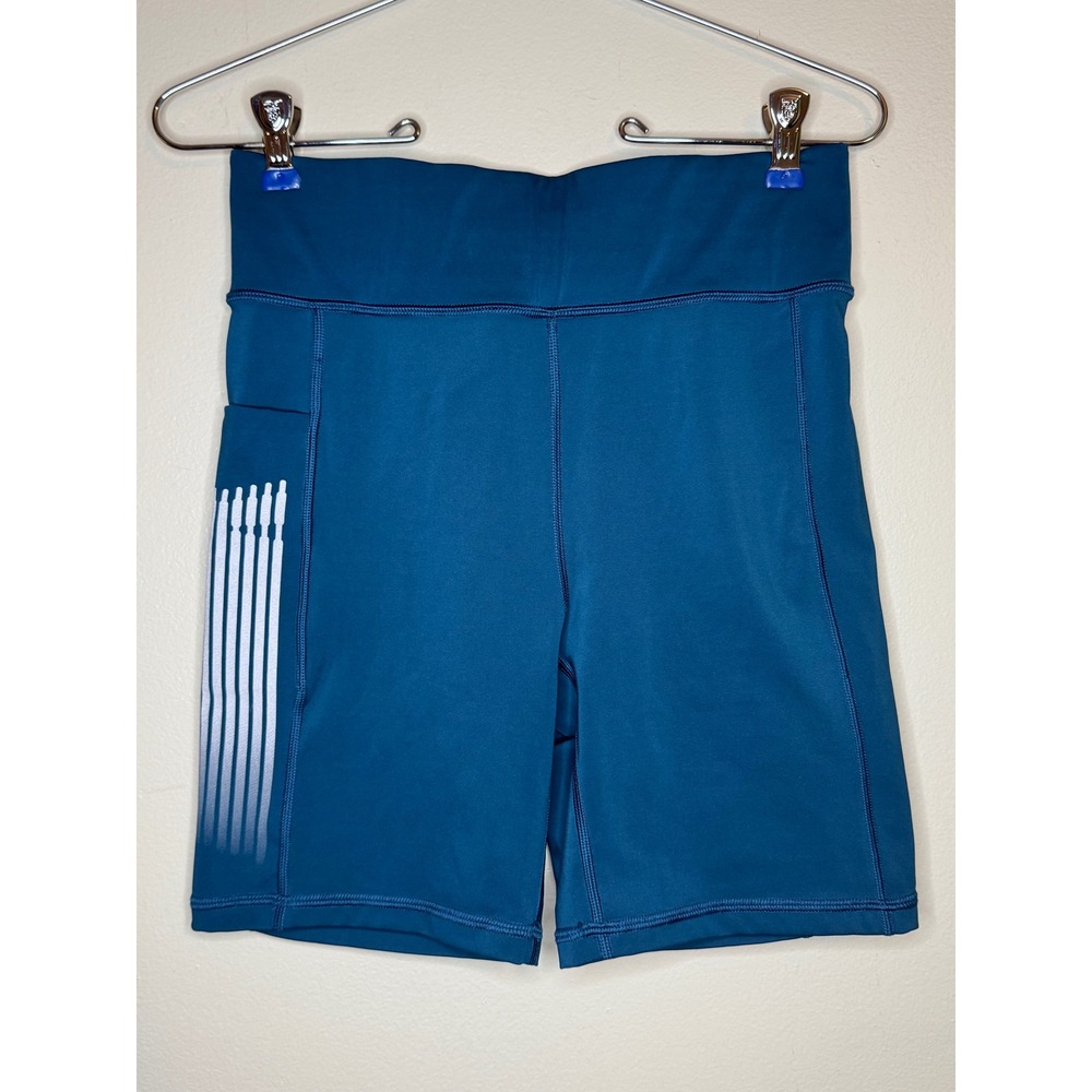 Savage‎ X Fenty Sport Bike Shorts Blue High Waist Womens Medium